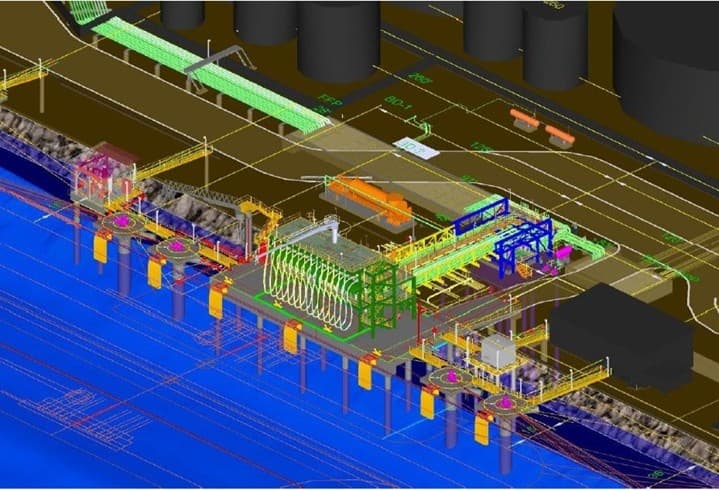 Laser scan · wharf & piping 3-D model