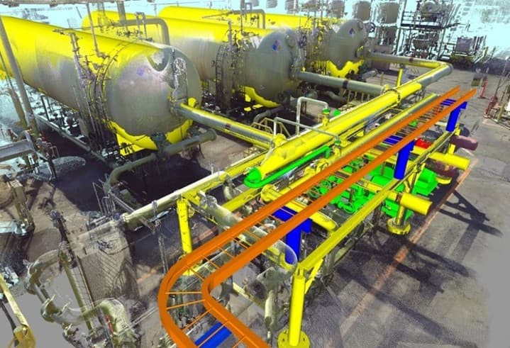 Laser scan · piping / equipment 3-D model