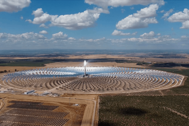 Heliostat field · central collection tower